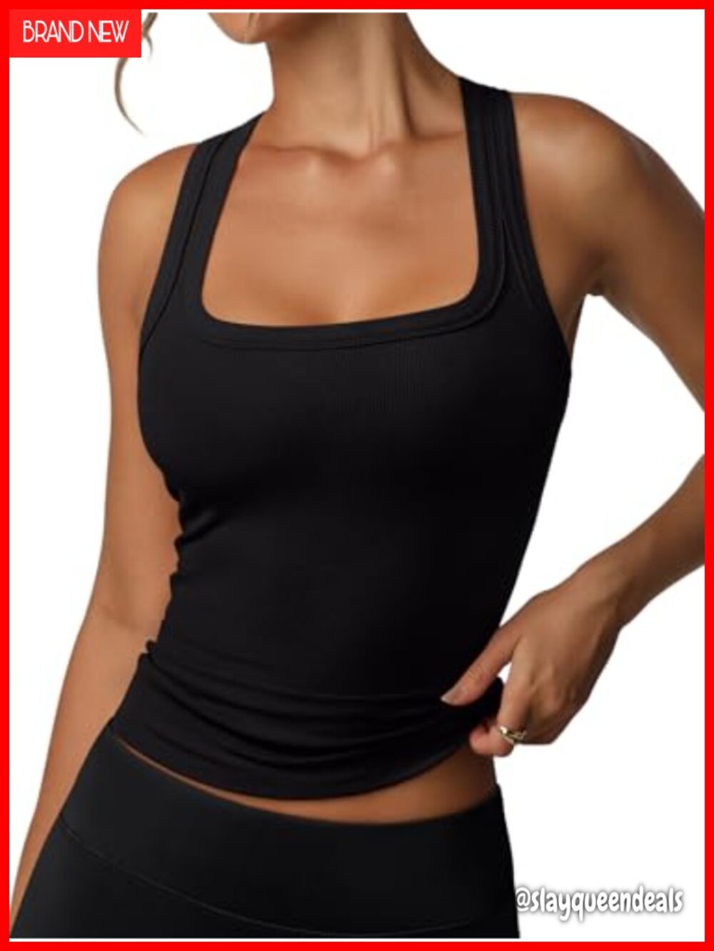Women's Built in Bra Tank Top Sleeveless Racerback Ribbed Summer Casual Top